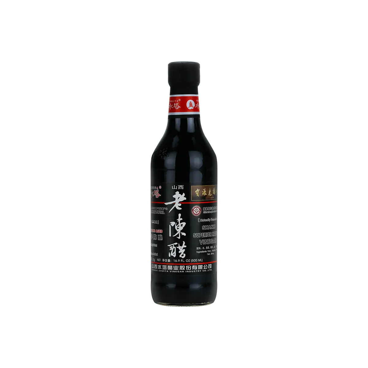 SHUITA Shanxi Aged Vinegar 5 Years Aged 500ml - Premium Chinese Black Vinegar for Cooking & Seasoning