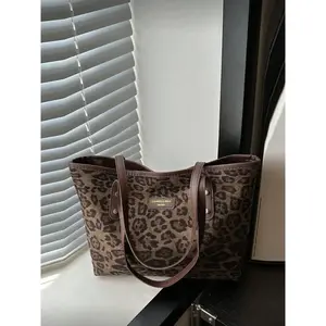 Nylon Leopard Print Shoulder Bag, Fashionable Multifunctional Casual Large Capacity Crossbody Tote Bag for Women, New Fall Winter Style(Sheet)