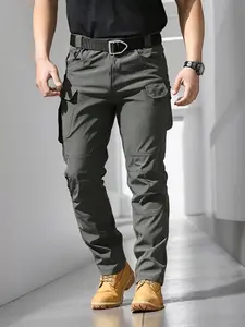 Men's Lightweight Tactical Overalls Durable Breathable Quick Dry Polyester with Multiple Pockets for Outdoor Adventures Hiking Work Belt Included All Season Relaxed Fit Wear-resistant Outdoor Wear Hiking Pants 511  tactical  pants