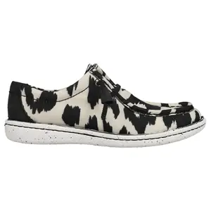 Justin Boots Womens Hazer Moc Toe Slip On Flats Casual - Black, White