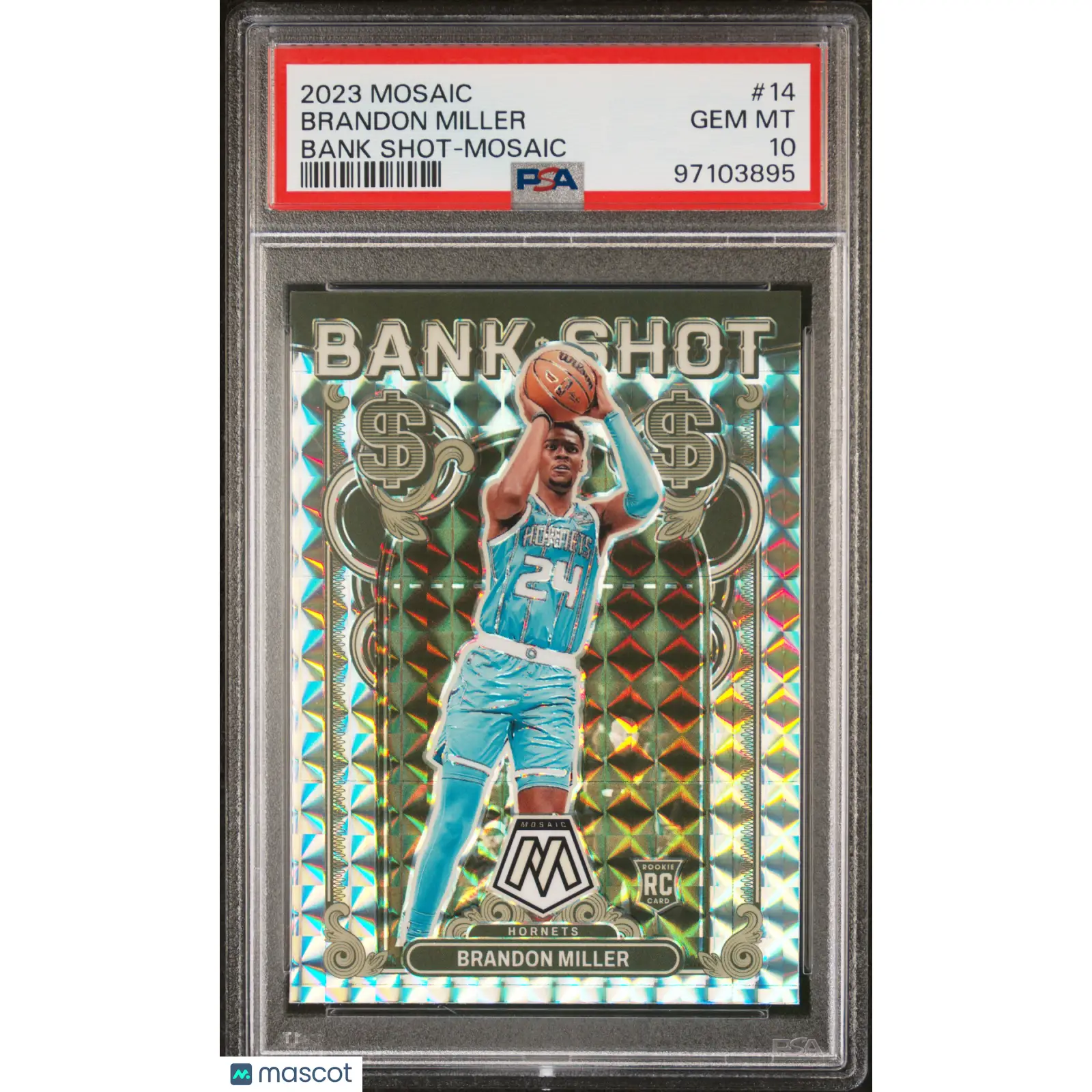 Brandon Miller PSA 2023 Panini Mosaic Bank Shot #14 10