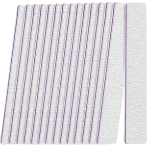 Nail File (12 Pack), 180/240 Grit Emery Boards Nail Files for Natural Nails and Acrylic Nails, Double Sided Emory Boards limas para unas acrilicas Profesional Fingernail Filer Reusable Manicure Gray