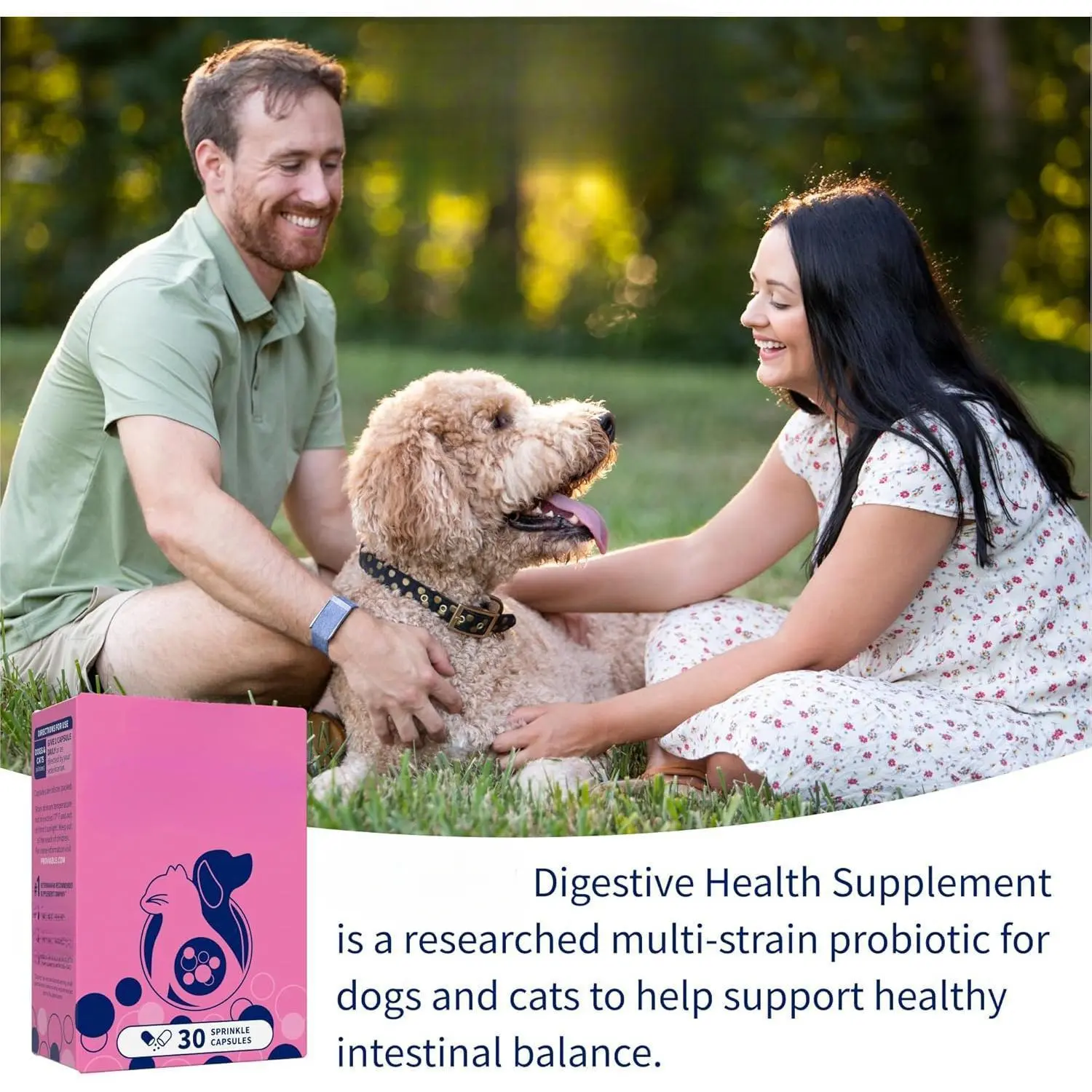 Proviable Probiotic Digestive Remedy Capsules for Cats & Dogs - 30 Count Vet-Recommended Formula, Includes Prebiotics, 5B CFUs Per Capsule, Gut Flora Support, Immune Booster, Easy-to-Administer