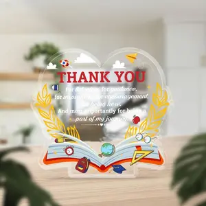 12cm*12cm, Teacher Appreciation Gifts for Women Men, Thank You Gifts Teacher Acrylic Plaque, Inspirational Teacher Table Decor, Graduation Birthday Gifts, Retirement Gifts for Teachers Coach Manager