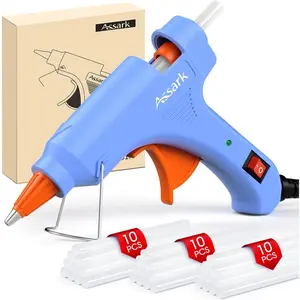 30W Mini Hot Glue Gun Kit with 30 Glue Sticks Fast Preheating Hot Melt High Temp for School Crafts DIY Arts and Quick Home Repairs Blue