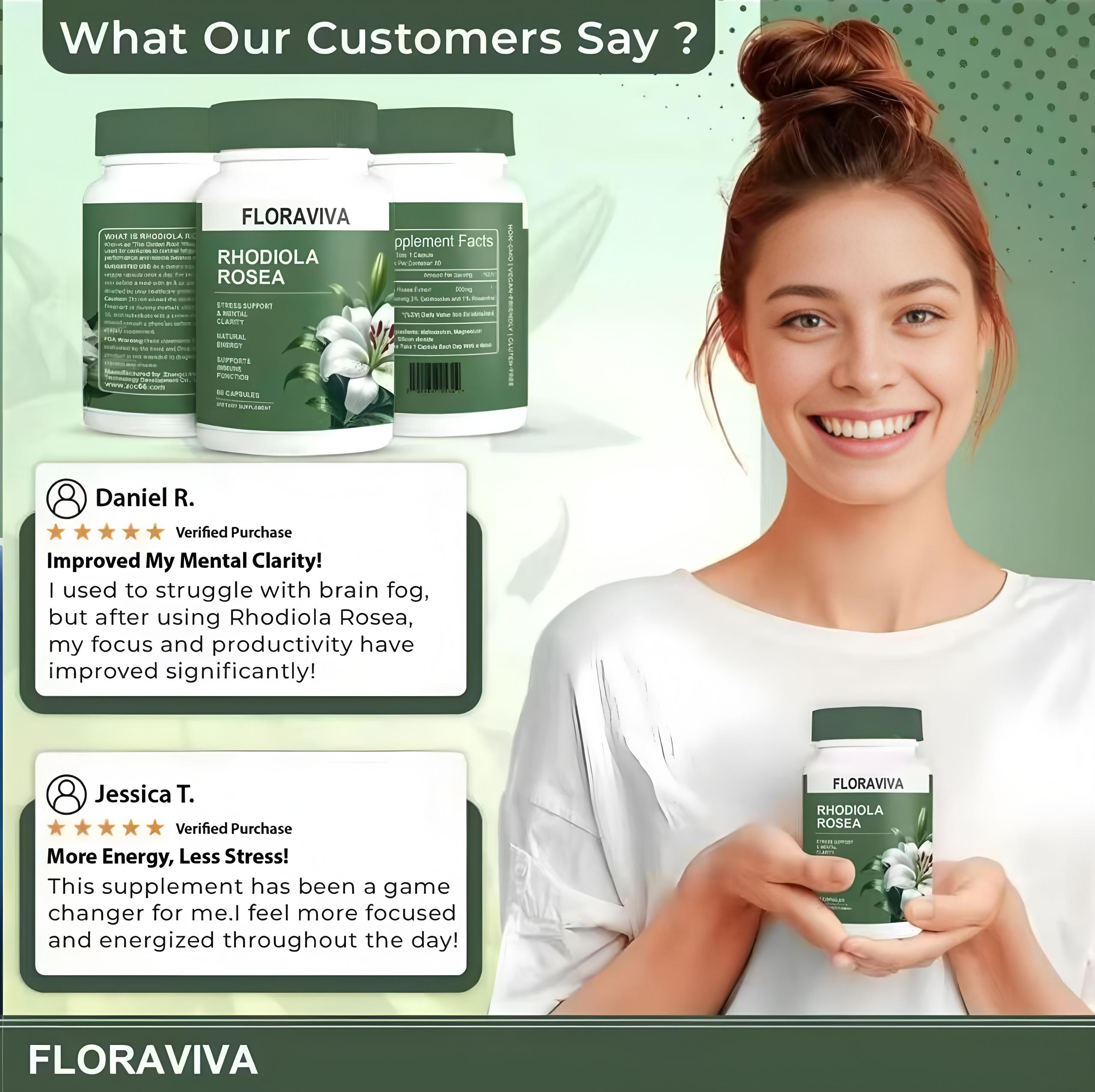 Customers' favorite  Floraviva Rhodiola Rosea Capsules - 60 Count for Stress Support Mental Clarity & Natural Energy - Supports Immune Function Healthcare, Supplement, Edible, Fitness, Dietary, Vitamin, Bathroom