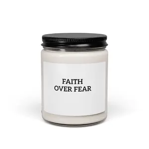 Faith Over Fear Candle, Soy Jar Candle | 9oz Inspirational Scented Candle