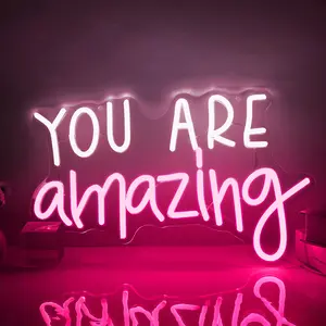 SERBASIC Dimmable USB-Powered "You Are Amazing" Neon Sign with ON/OFF Switch, Novelty Wall Decor for Home Living Room, Special Occasion Gift