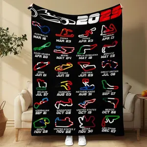 Formula Race Track Pattern Blanket, 1 Count Soft Warm Throw Blanket, Air-conditioned Room Blanket, Warm Nap Blanket for Home Office Travel
