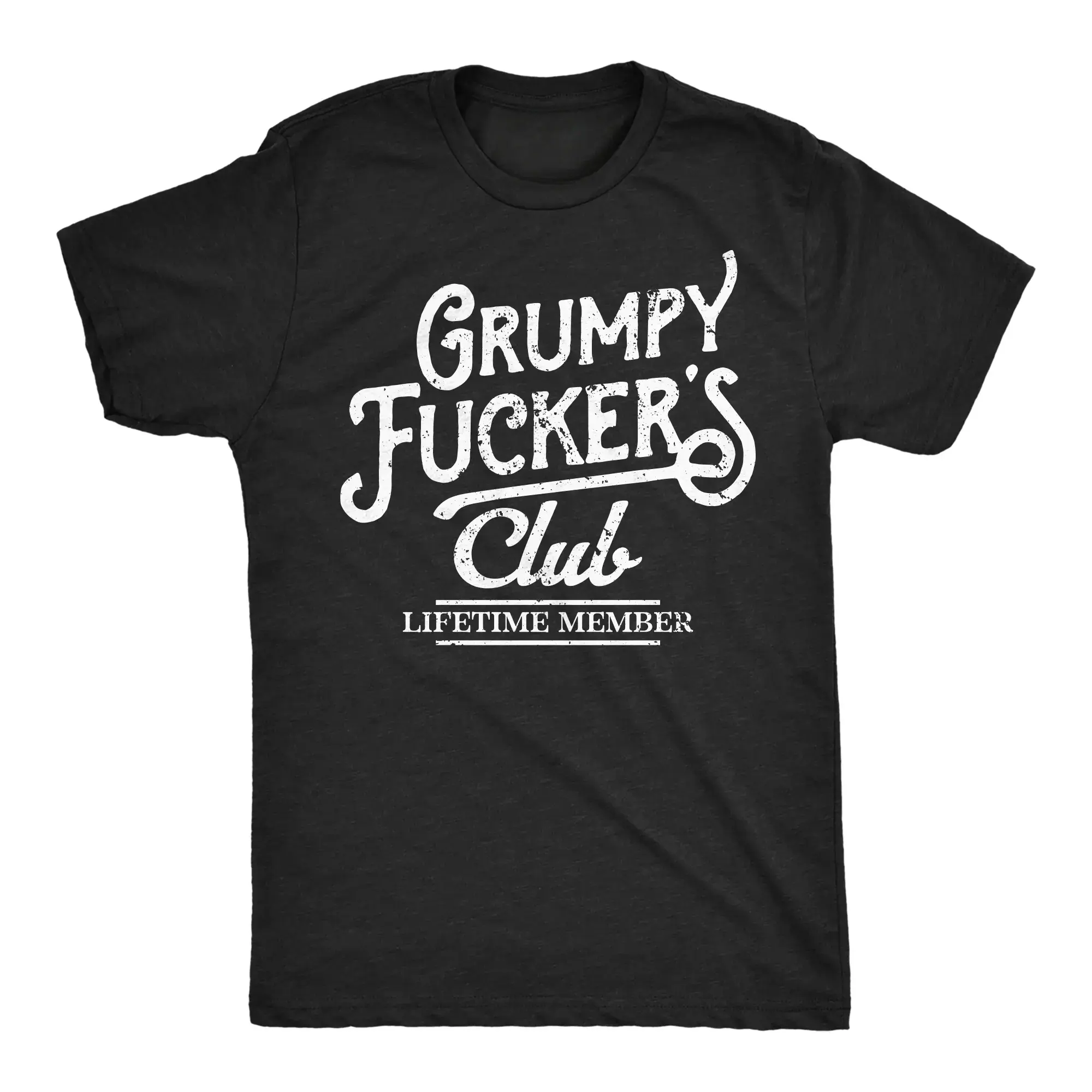 Mens Funny T Shirts Grumpy F*ckers Club Sarcastic Graphic Novelty Tee For Men Mens Funny T Shirts Cool Vintage Fashion T-Shirt Gift Classic Menswear Funny offensive Short Sleeve Novelty Tees for Guys Black