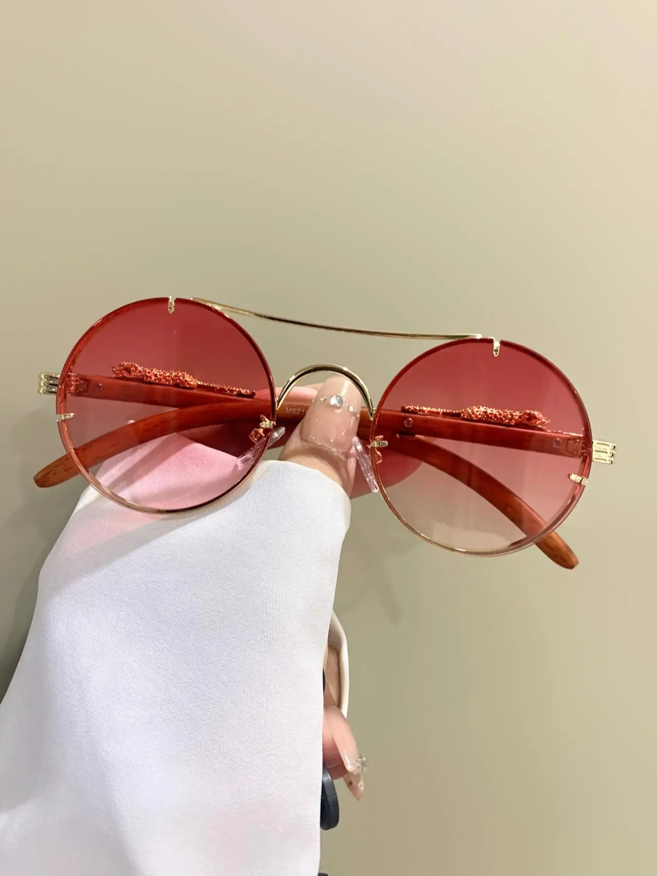 Unisex Vintage Round Frame Sunglasses, Trendy Casual Punk Sunglasses for Everyday Use, Fashion Accessories for Outdoor Activities