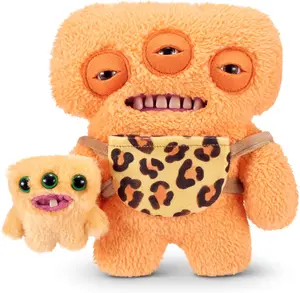 Fuggler Mini Rascals 9-inch Assortment Series 1 (Double Trouble) (Alien (Orange - Teddy) by ZURU, Funny Ugly Monster Plush Toy