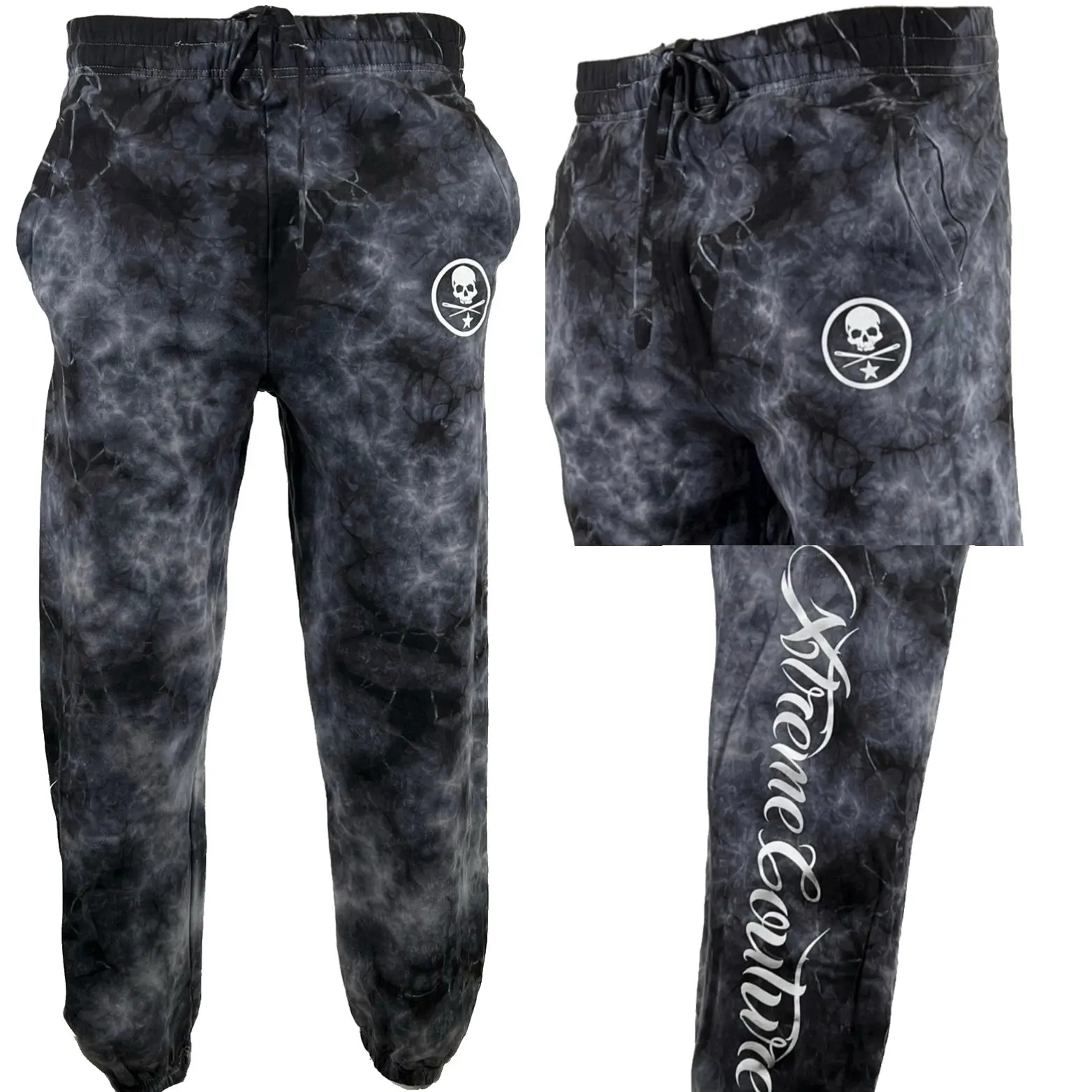Xtreme Couture Men's Slugger Graphic Workout Jogger - 80% Cotton Blend Baggy Sweatpants with Banded Bottom for Jogging