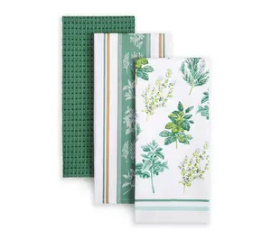 Martha Stewart Herbs Lint-Free Kitchen Towel 3-Pack Set