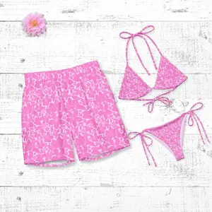 Floral Matching Swimsuits His and Hers Tropical Vacation Swimwear Set Couples Beach Outfit Summer Gift