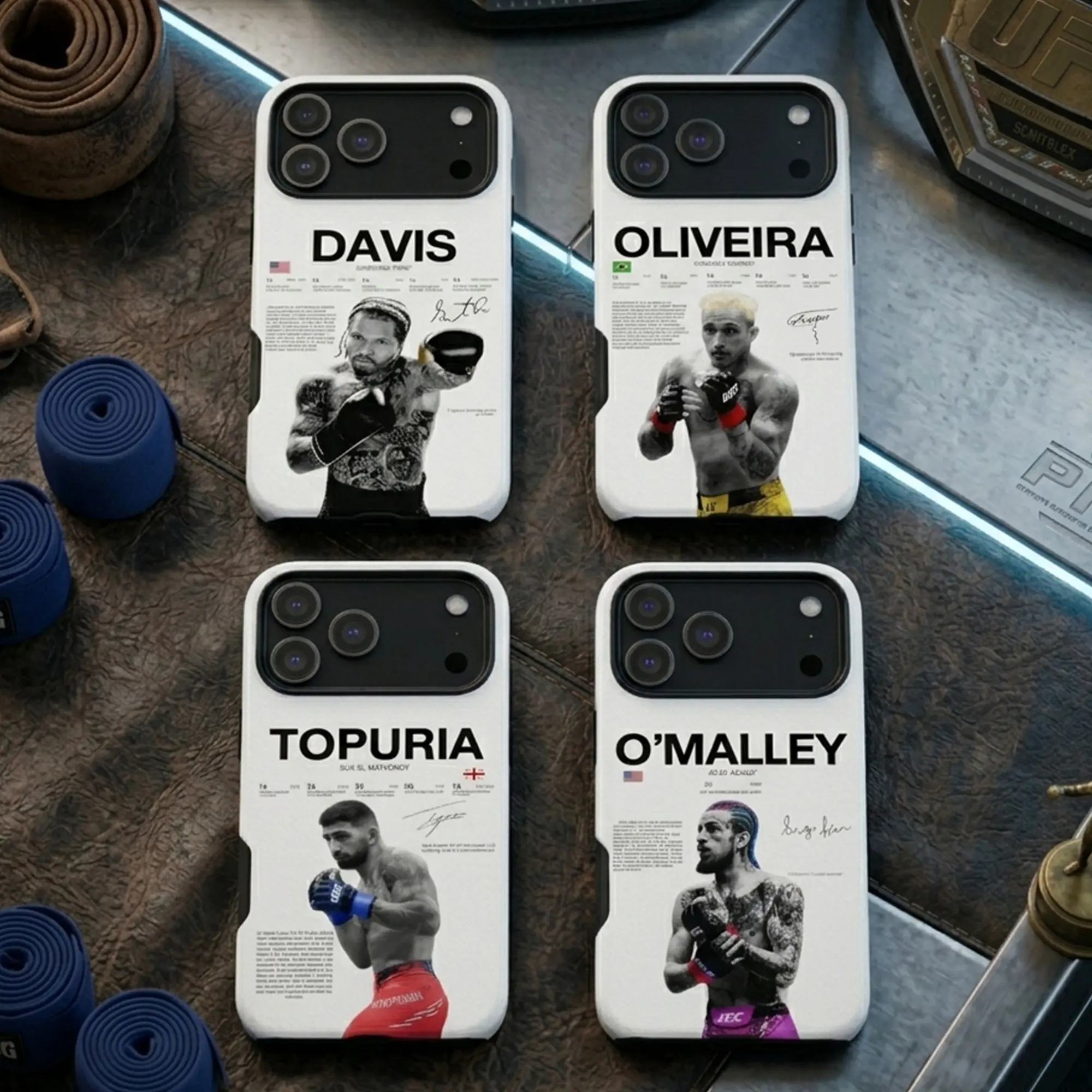 MMA Legends Lightweight Shockproof Phone Case - Tough Shell Protection Cover for iPhone 13 Pro, iPhone 17, Samsung Devices, Wireless-Compatible UFC Champion Fighter Accessory, Gift for Fans