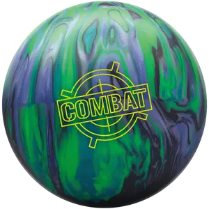 Brunswick Combat Hybrid Bowling Ball - Black/Purple/Green/Lime