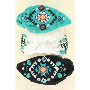 Western Aztec Beaded Headband