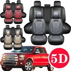 5 Seats Seat Covers Full Set, Fits For Toyota Tacoma Pickup Truck 2/4-Door 2005-2022 2023 2024 2025 Truck Crew Double Extended Cab TRD Sport Offroad Limited SR5 V6 Truck,Waterproof Nappa Leather Car Cushions (Front and Rear Seat, Black Gray)