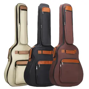 5 Pockets Of Guitar Bag Padded Gig Bag 11.5mm Thick for 39-41 Inch Acoustic Guitars with Adjustable Strap 600D Oxford Fabric