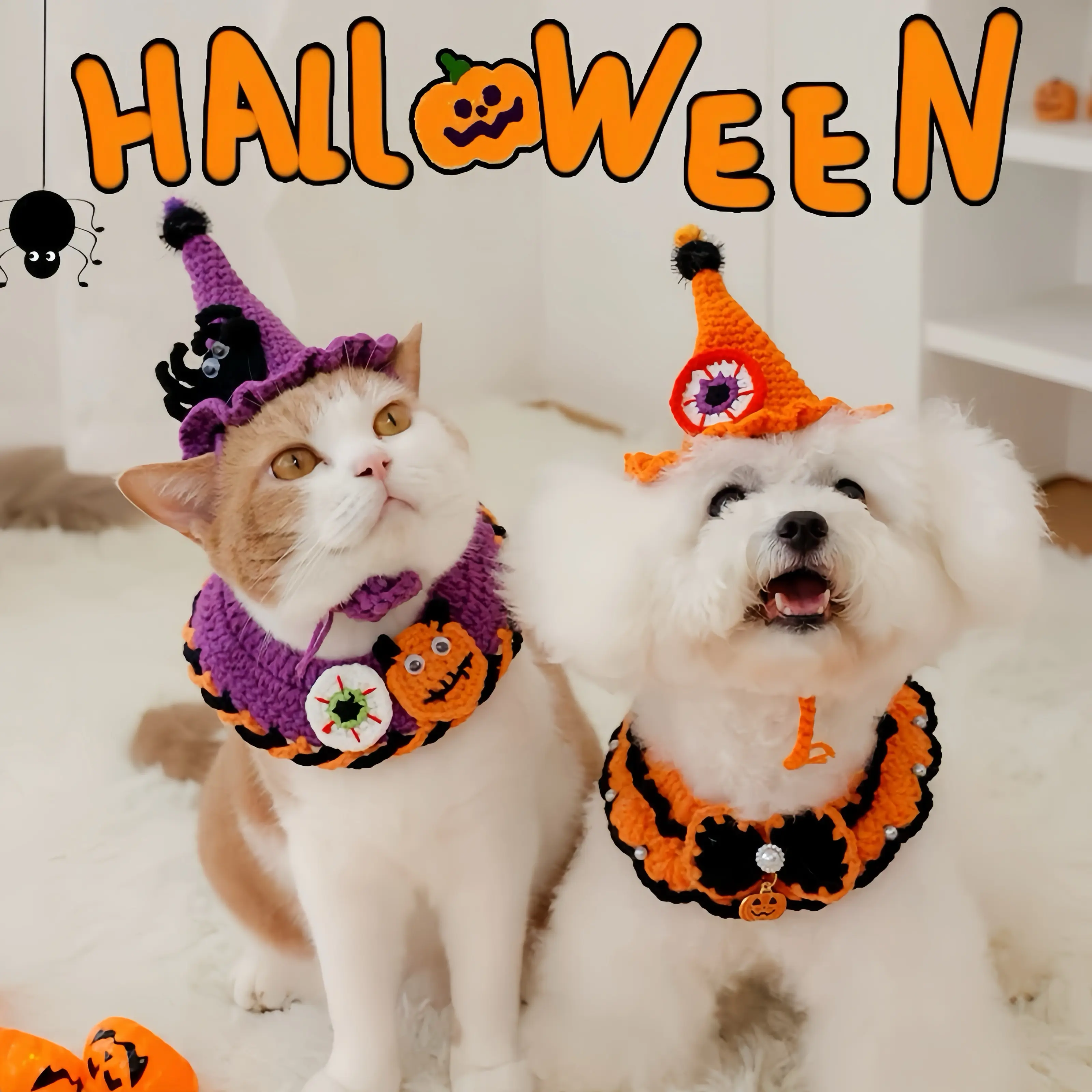 Halloween decoration for dogs and cats, Halloween Pet Costumes, Pet Costumes, Pumpkin Pet Costumes, Pet Outfit.