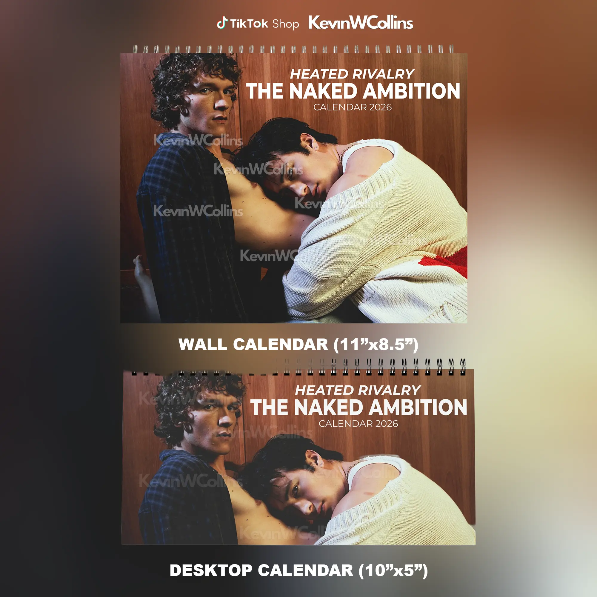 Heated Rivalry The Nak3d Ambition 2026 Wall Calendar, Male Aesthetic Monthly Planner, LGBTQ+ Lovers Art Calendar