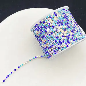 Water Drill Chain DIY Handmade Sewing Accessory, Decorative Water Drill Embellishment for Clothing Shoes Bags Packaging, Rhinestones