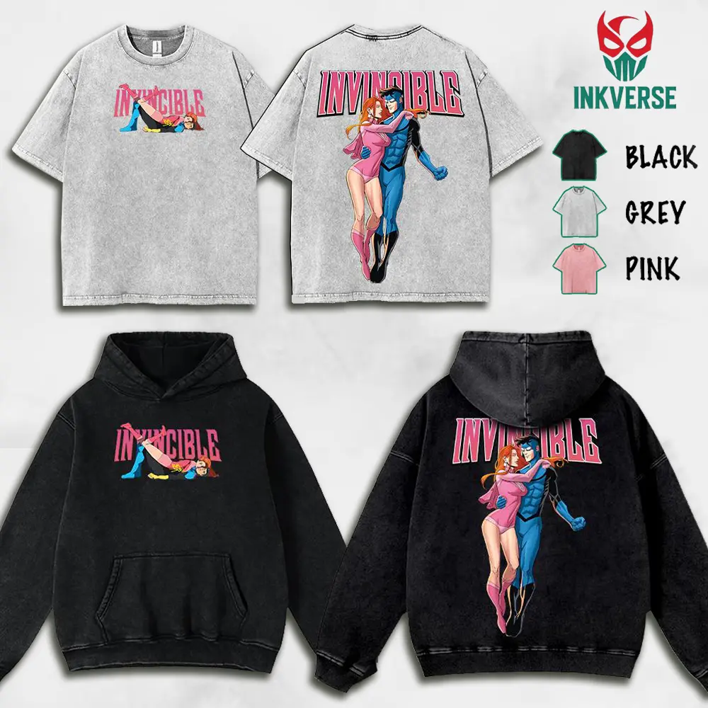Atom Eve x Mark v2 - Invincible War Washed Tshirt, Comics Wash T-Shirt TV Show Comics Washed T-shirt Cotton invincible shirt invincible merch streetwear lover graphic tee