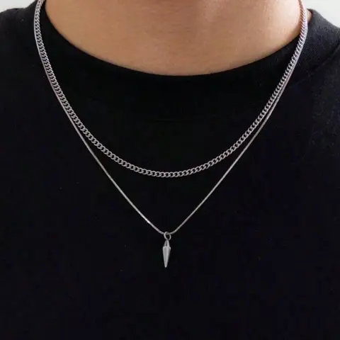 Men's Chunky Stainless Steel Chain Necklace, Cuban Link Design Chain, Fashion Jewelry for Party, Daily Clothing Decor, Trendy All-match & Exquisite Jewelry for Birthday Gift