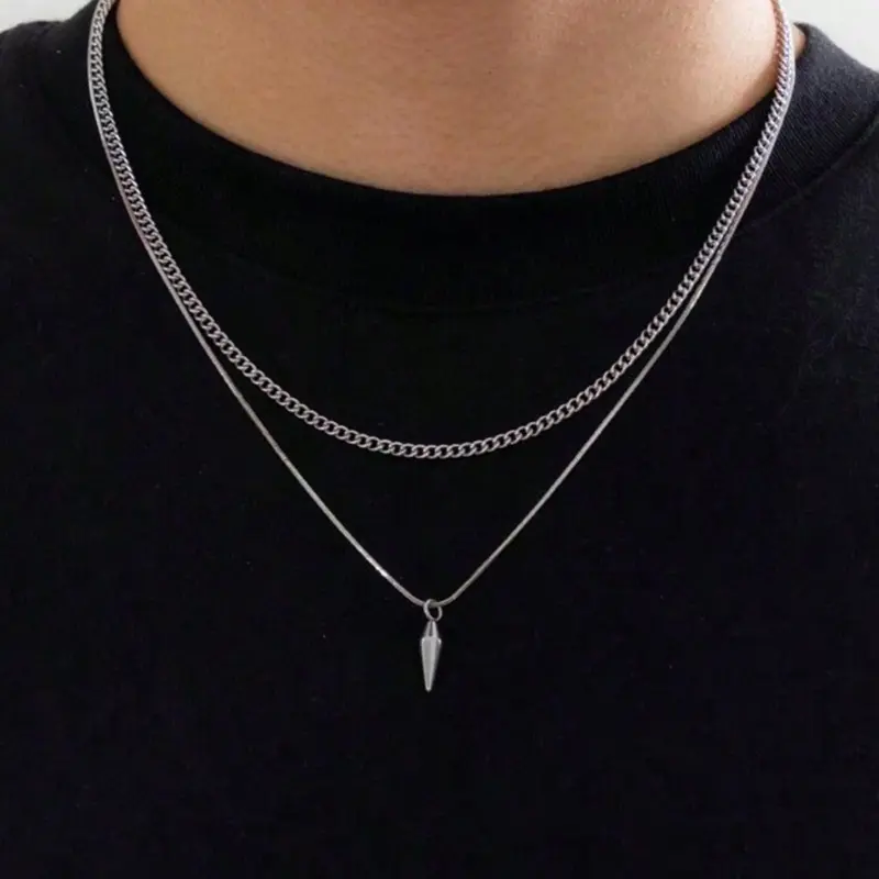 Men's Chunky Stainless Steel Chain Necklace, Cuban Link Design Chain, Fashion Jewelry for Party, Daily Clothing Decor, Trendy All-match & Exquisite Jewelry for Birthday Gift