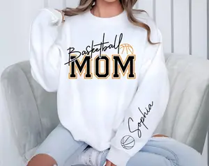 Personalized Basketball Mom Sweatshirt, Sport Mom Hoodie, Custom Mom Sweatshirt, Basketball Lover Gift, Mother's Day Gift, Basketball Player