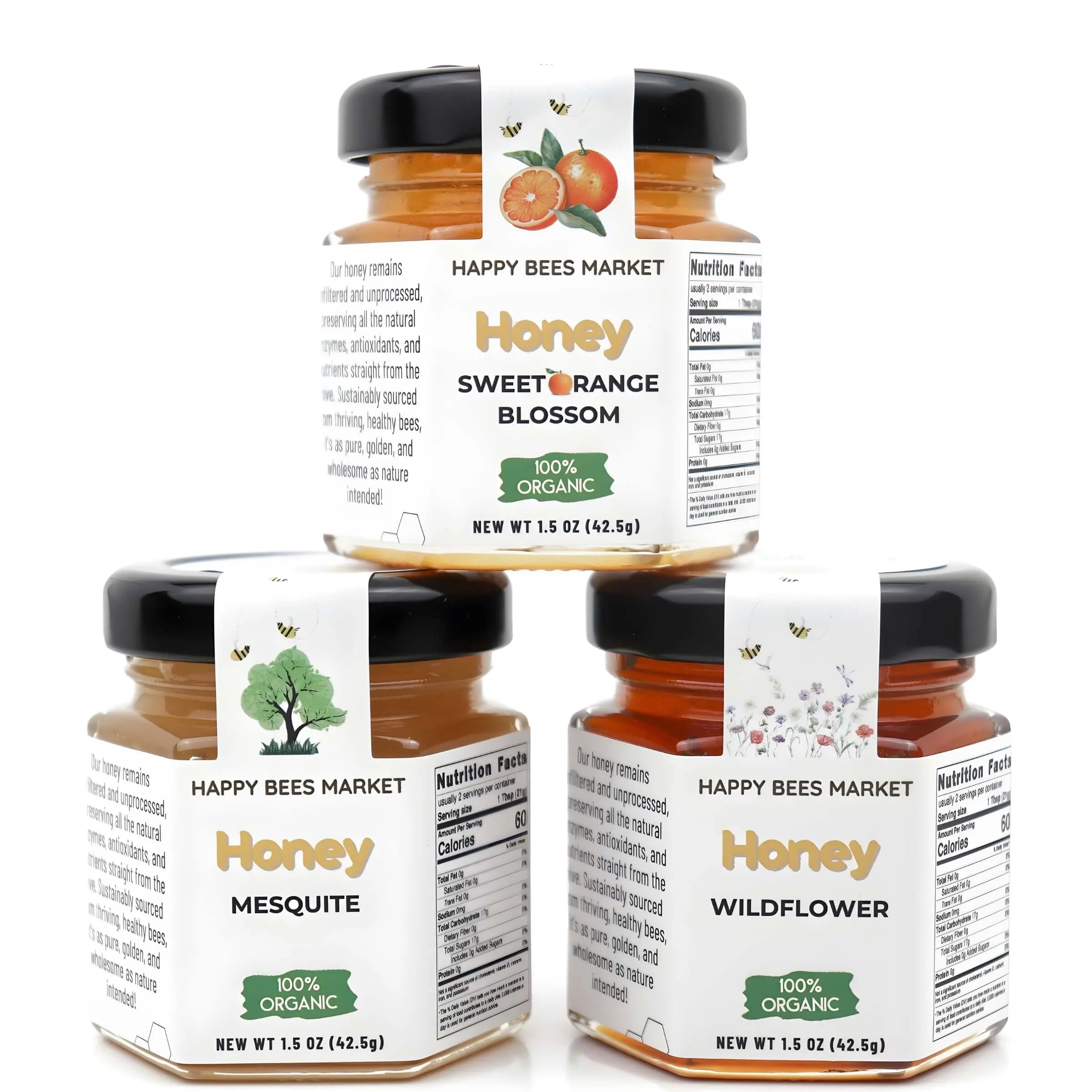 Arizona Honey Trio – Raw Mesquite, Wildflower & Orange Blossom