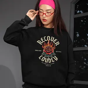 Recover Loudly Sweatshirt with Custom Sobriety Date