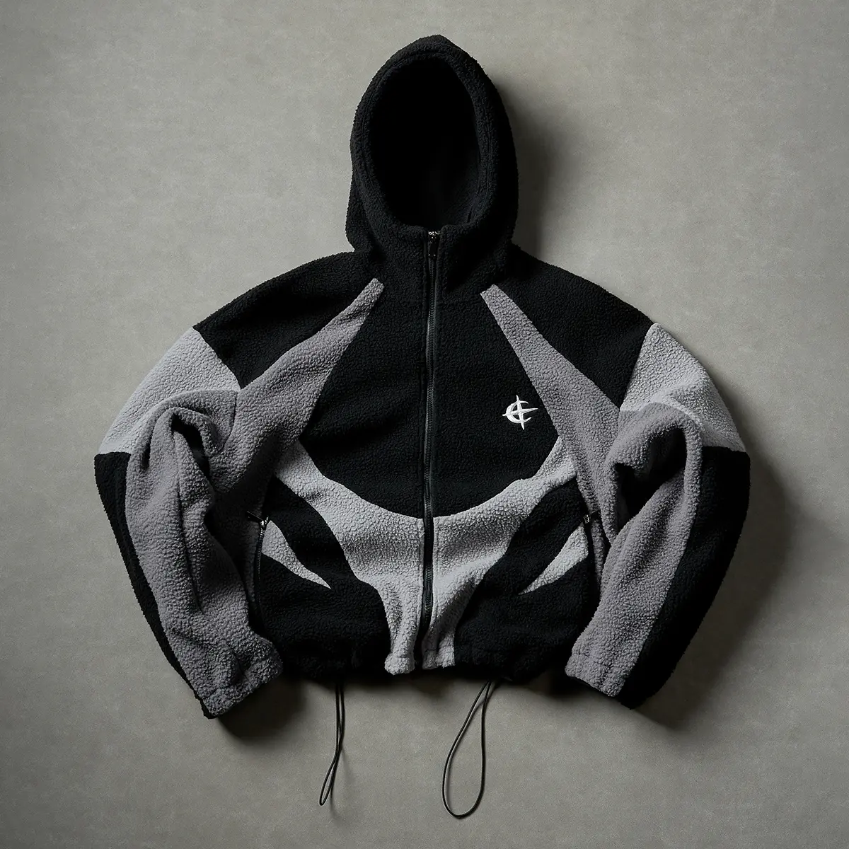 Loose Fit Color Block Zip Up Hooded Functional Jacket