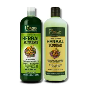 Herbal Shampoo + Conditioner Combo,1000 ml(33.8 fl oz)Each–W/Tepezcohuite,Nettle, Aloe Vera (Sábila),Neem, Rosemary,Horsetail & More–Natural Botanical Formula–Paraben-Free-All Hair Types–Mexican Herbs