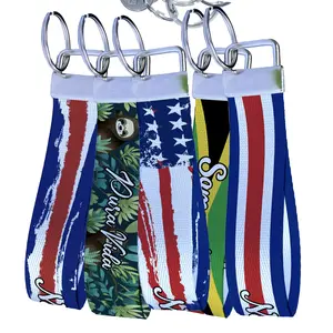 Costa Rica Flag Keychain Collection - Personalized Name Nylon Key Fob - Custom Durable Wristlet Keychain