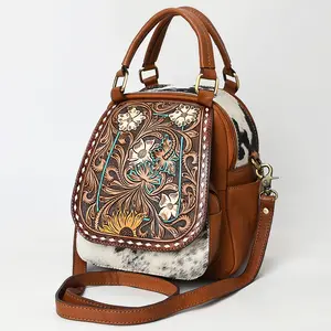 American Darling Backpack Hand Tooled Hair On Genuine Leather Women Bag Western Handbag Purse