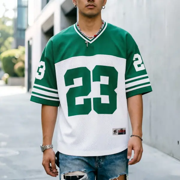 Men’s summer casual sporty short-sleeve T-shirt (short sleeves only), with numbers and letters print; suitable for going out, outdoor sports, running, fitness, and shopping.Summervibes