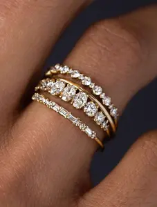 4pcs Stacking Ring Set – Minimalist Thumb & Promise Rings for Women