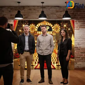 2D Flat Banner Wall Decor 1pc Red and Gold Star Stage Backdrop, Polyester Digital Printing Reusable, Suitable for Party Celebration Home Decor, Multiple Sizes Available