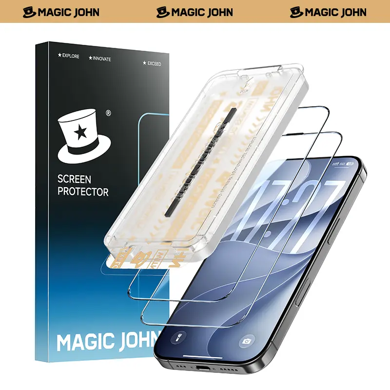 New MAGIC JOHN Premium Upgraded Privacy Screen Protector Dustproof Bubble-Free Design Ultra-Clear for iPhone & Samsung