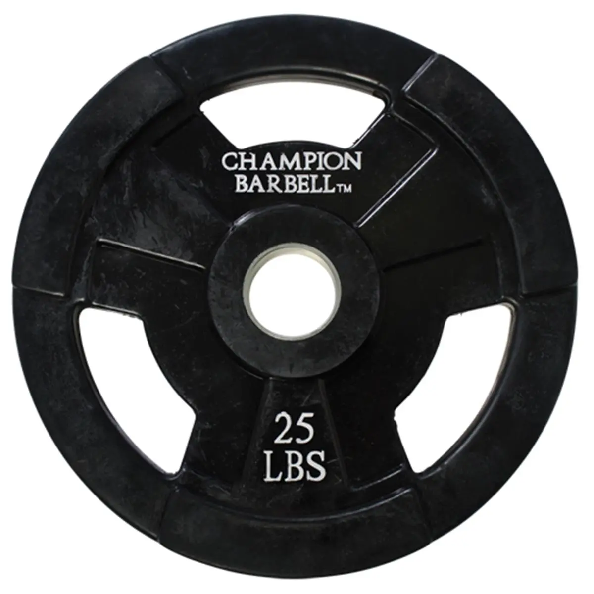 CHAMPION Olympic Grip Weight Plate, 25 lbs Rubber-Coated Cast Iron for Weight Training and Olympic Lifting, Reduces Noise
