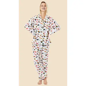 Sushi Flannel Pajama - White