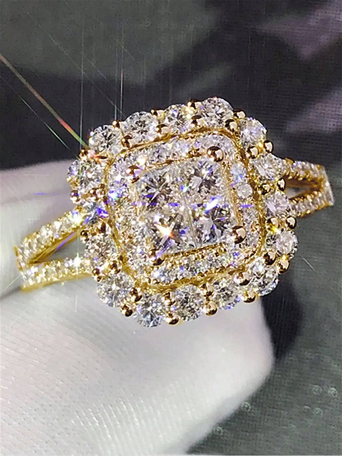 1 PC Fashion Cubic Zirconia Elegant Everyday Ring Beautiful Rings Fashionable Jewelry For Women Wedding Engagement Valentine's Day Gift