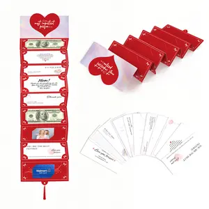 Viral TikTok Mothers Day Gift 2026 - Heart Shape Expanding Card That Holds Money, Giftcards & Photos-Cute Pink Foldable Accordion Surprise for Mom - Includes 10 Writing Cards,Unique Mother's Day Gift for Mom,Wife, Grandma