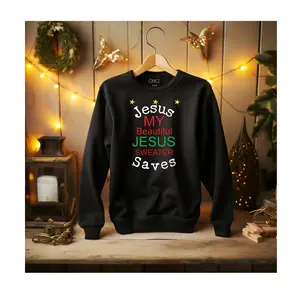 Long Sleeve Sweater. My Beautiful Jesus Sweater Jesus Saves.