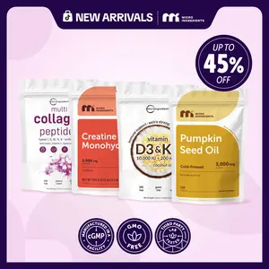 Micro Ingredients Hair & Muscle Nourish Bundle: Multi Collagen Peptides Powder 1LB, Creatine Powder 1.1LB, Vitamin D3K2 10,000IU 180 Softgels & Pumpkin Seed Oil 150 Softgels