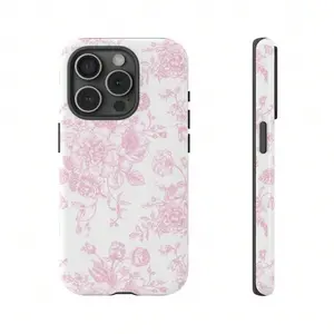 French Jouy Floral Phone Case Cover, Durable Light & Flower Pattern, Fits iPhone 17 15 Pro 14 13 12 11 8 XR Mini Pro Max Plus