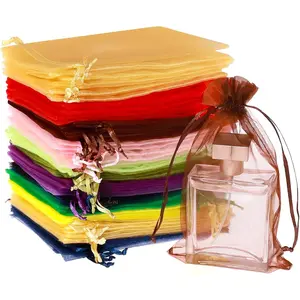 100 count Organza Bags, 4X4.72" Wedding Favor Bags with Drawstring, Mixed Color Satin Drawstring Organza Pouch  Bags for Party, , Christmas, Festival, Bathroom Soaps, Makeup Organza Favor Bags