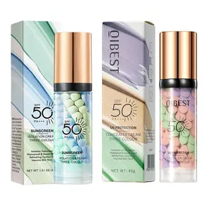 3PCS SPF 50+ PA+++ 3-in-1 Sunscreen Isolation Cream, Color Corrector Face Primer, Pre-Makeup Base for Oil Cosmetic Uv Compact